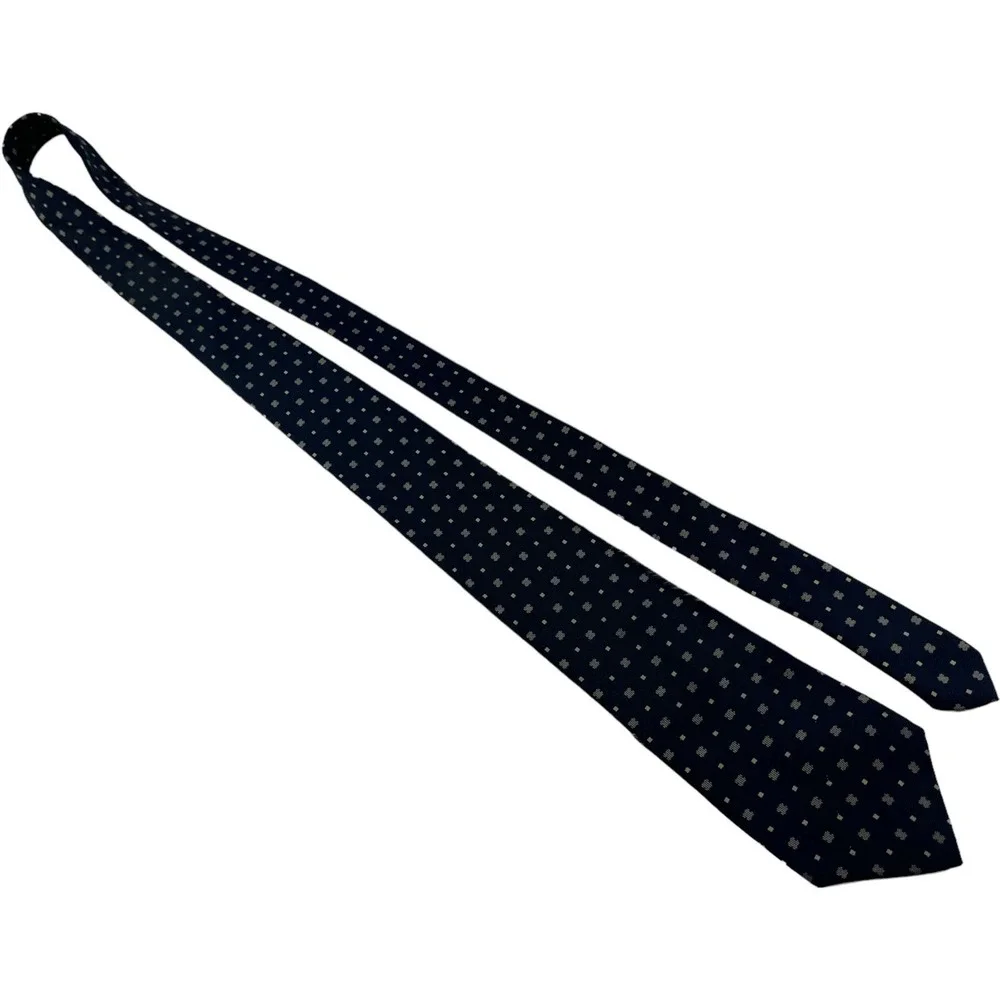 Calvin Klein Blue w/ Tan Design Silk Neck Tie Made in Italy Mens Size 3.5